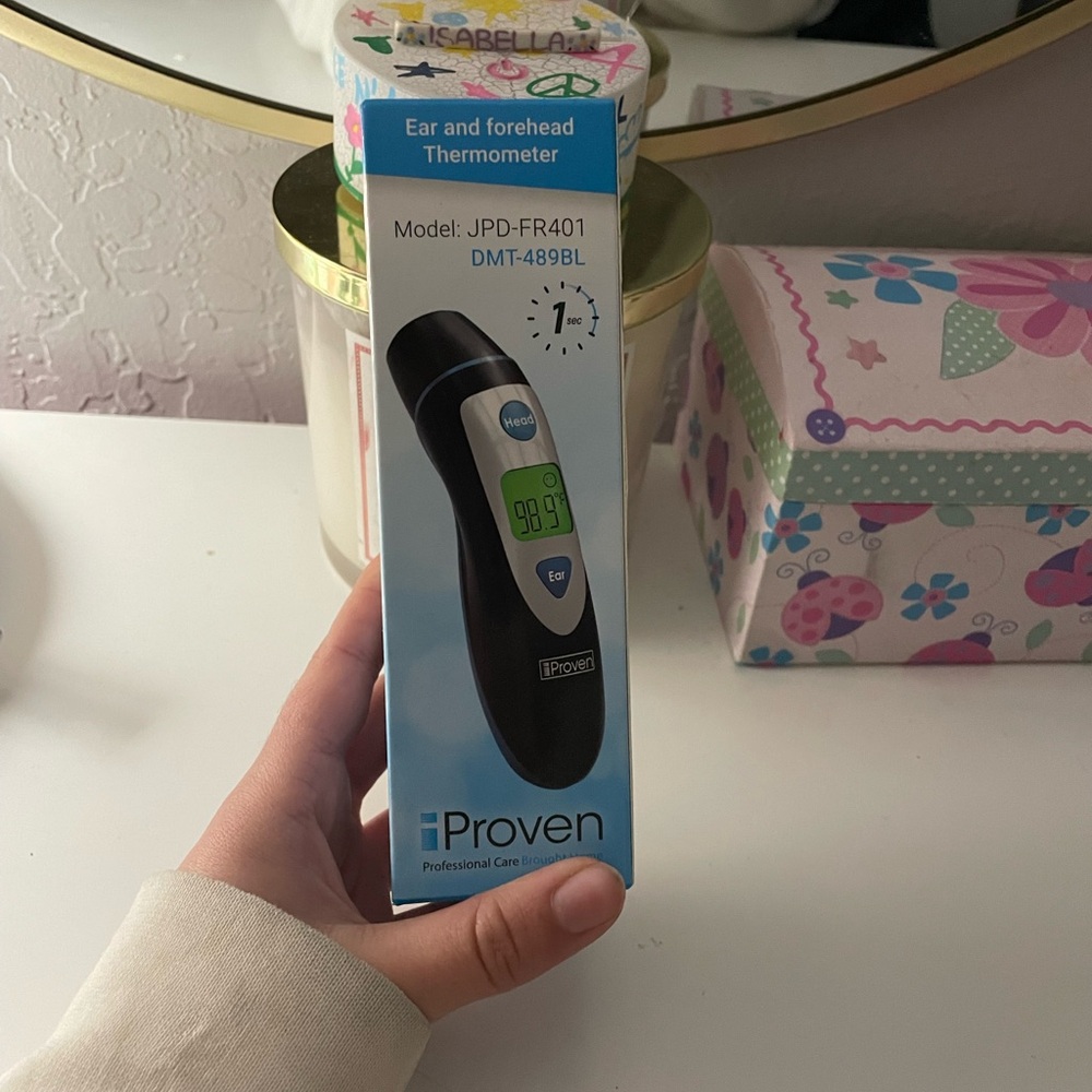 Black digital ear and forehead thermometer #thermometer